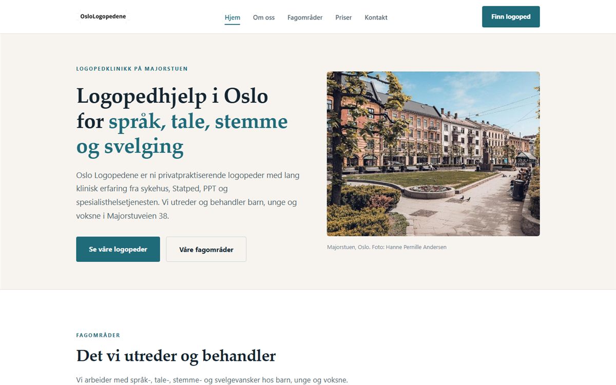 Nettside for Oslo Logopedene