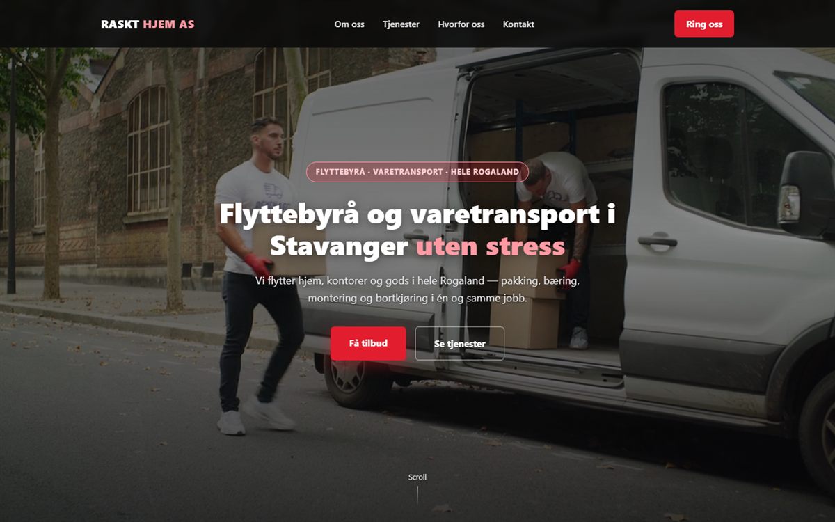 Nettside for Raskt Hjem